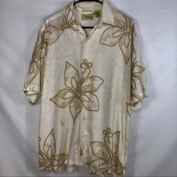 Cubavera Men’s Hawaiian Short Sleeves Shirt Large - Picture 4 of 5